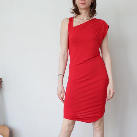 y2k mesh-lined asymmetrical dress - Picture 2 of 8